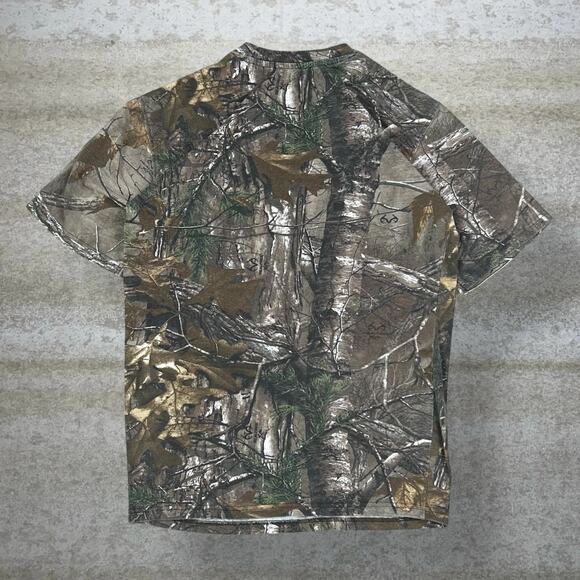 Vintage 90s Realtree Shirt Mens S Hunting Camo Short Sleeve Woodland Magellan - Picture 2 of 4